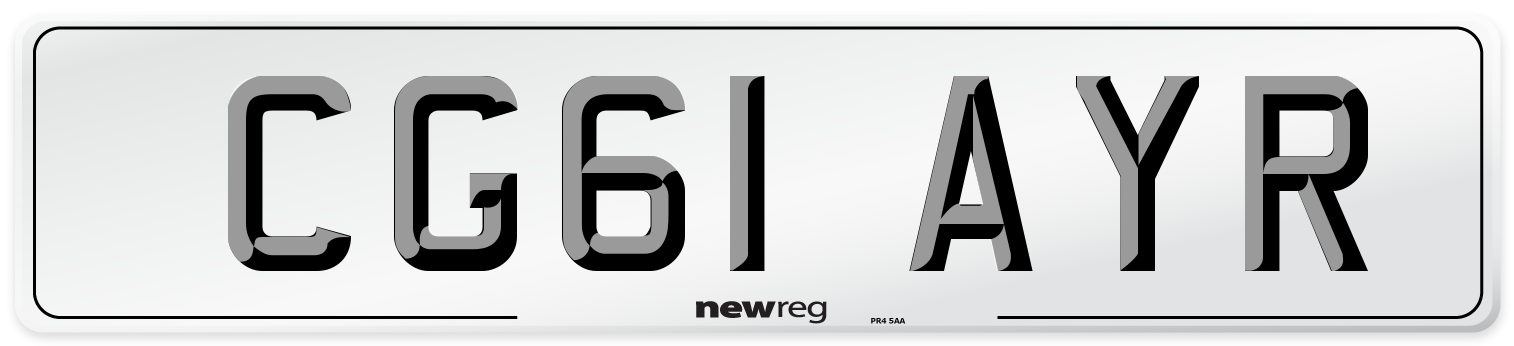 CG61 AYR Number Plate from New Reg